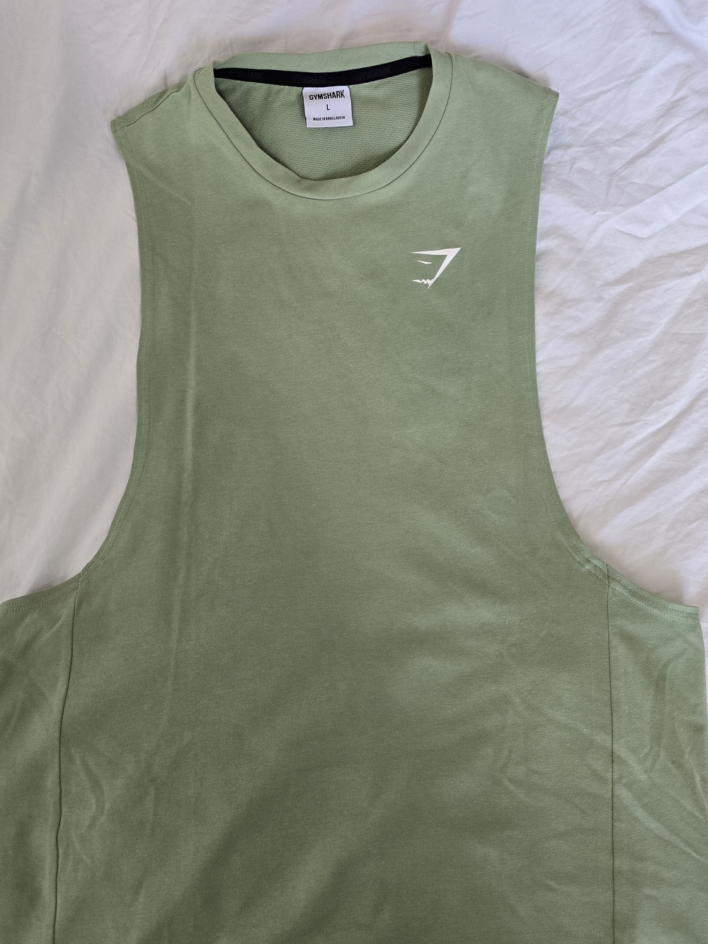 Gymshark Men's Sage Green Muscle Tank – Sleeveless Training Shirt
